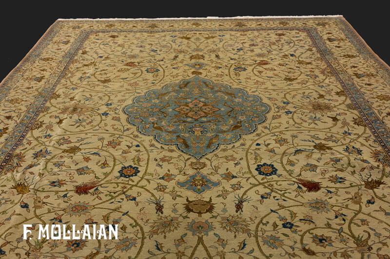 Antique Persian Qum Kurk Wool Part Silk Rug n°:67085658